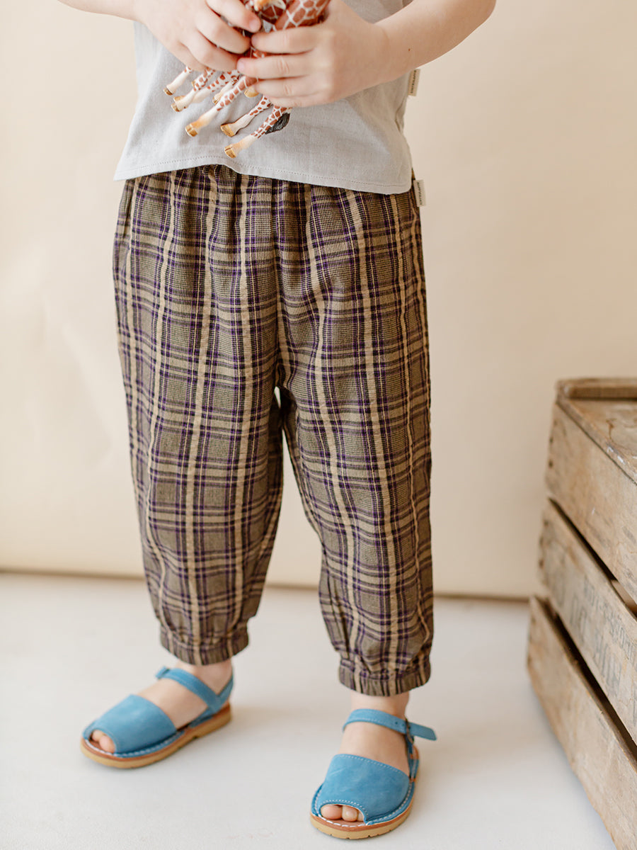 Hempden Trousers,Purple Check – view 3