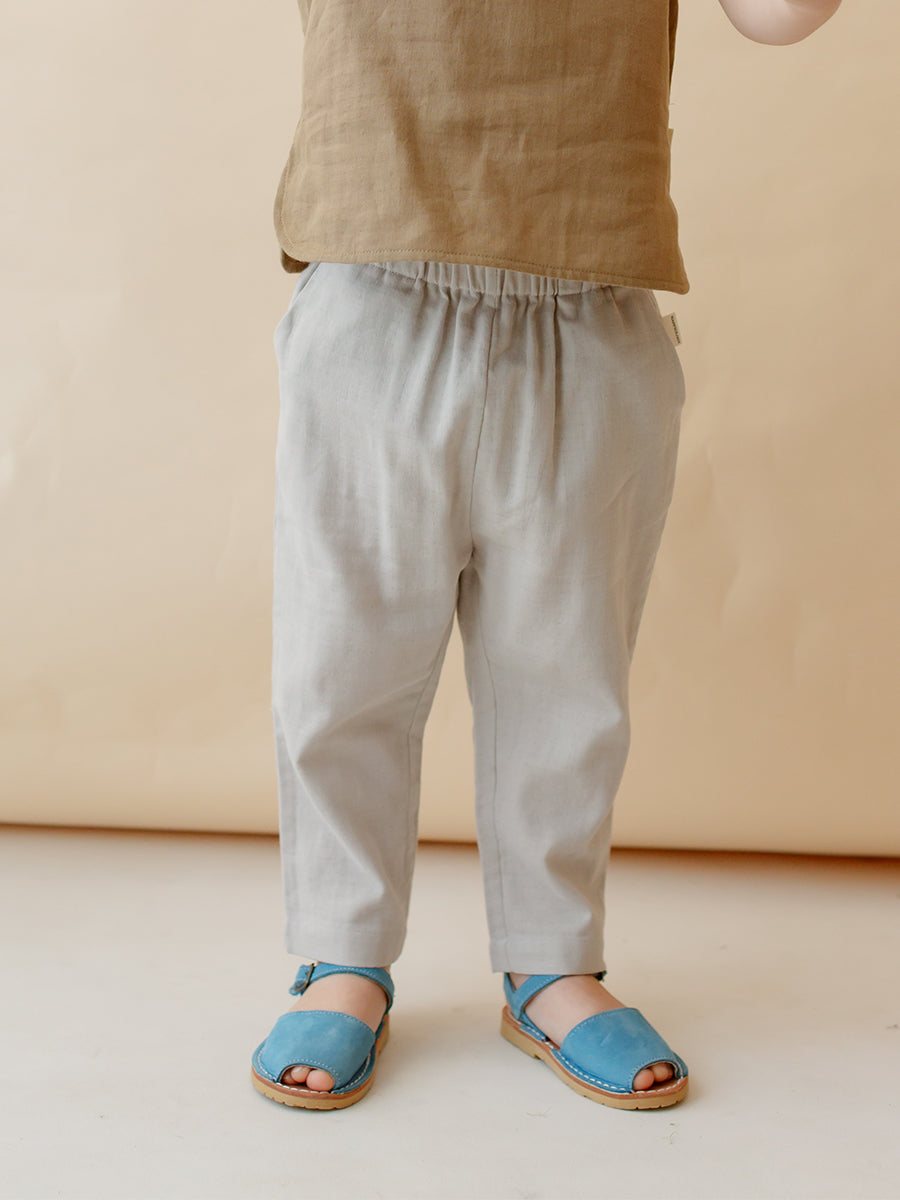 Moorway Soft Cotton Gauze Trousers,Warm Gray – view 3