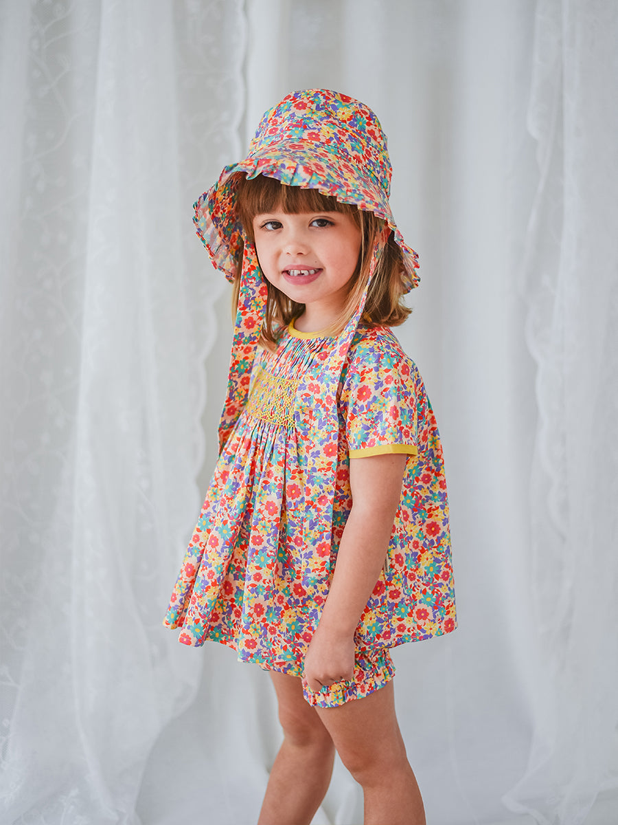 Odette 2-Piece Smocked Top and Bloomers Set, Ritz Bouquet – view 6