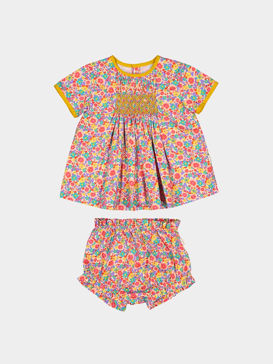 Odette 2-Piece Smocked Top and Bloomers Set, Ritz Bouquet – view 2