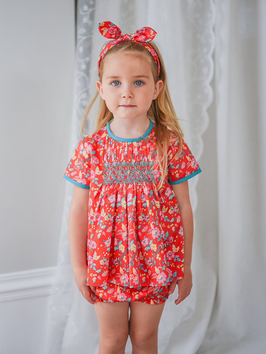 Odette 2-Piece Smocked Top and Bloomers Set, Happyland – view 4