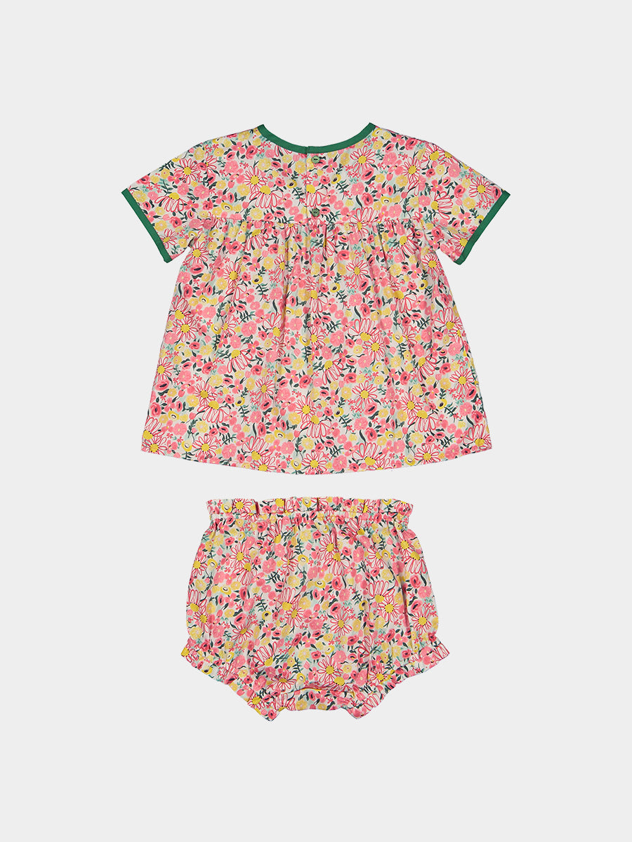 Odette 2-Piece Smocked Top and Bloomers Set, Colourful Newnham – view 7
