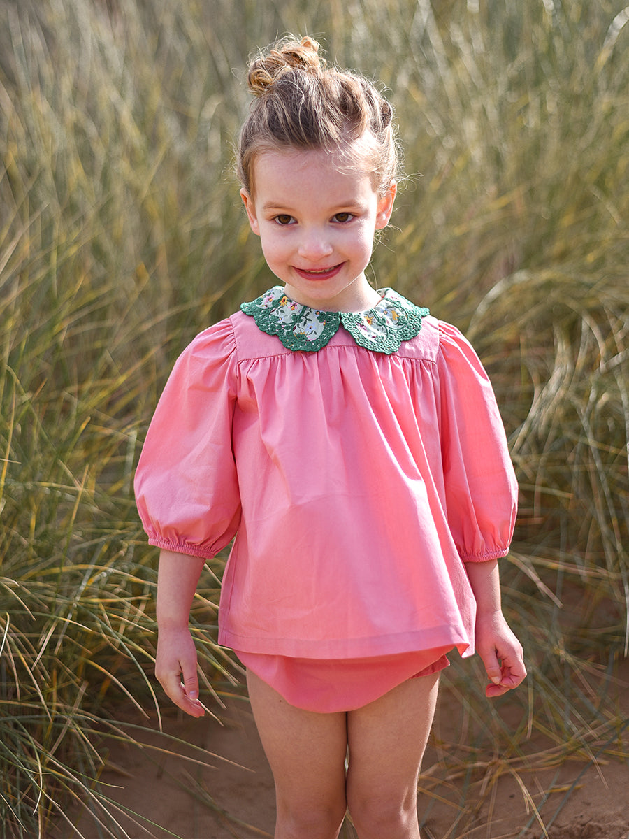 Margot Embroidered Blouse,Dusty Pink – Happyology