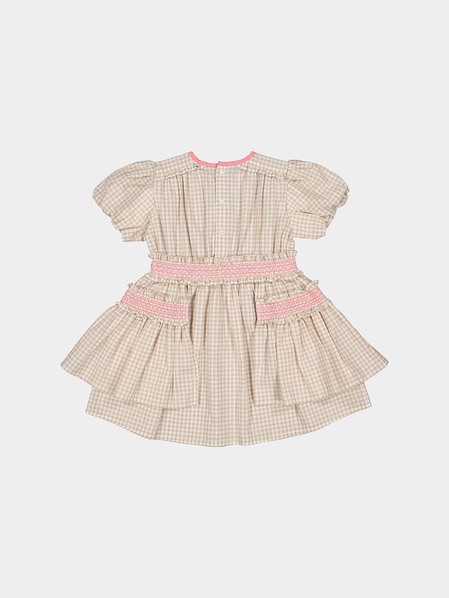 Leilani Smocked Dress, Mocca Check – view 7