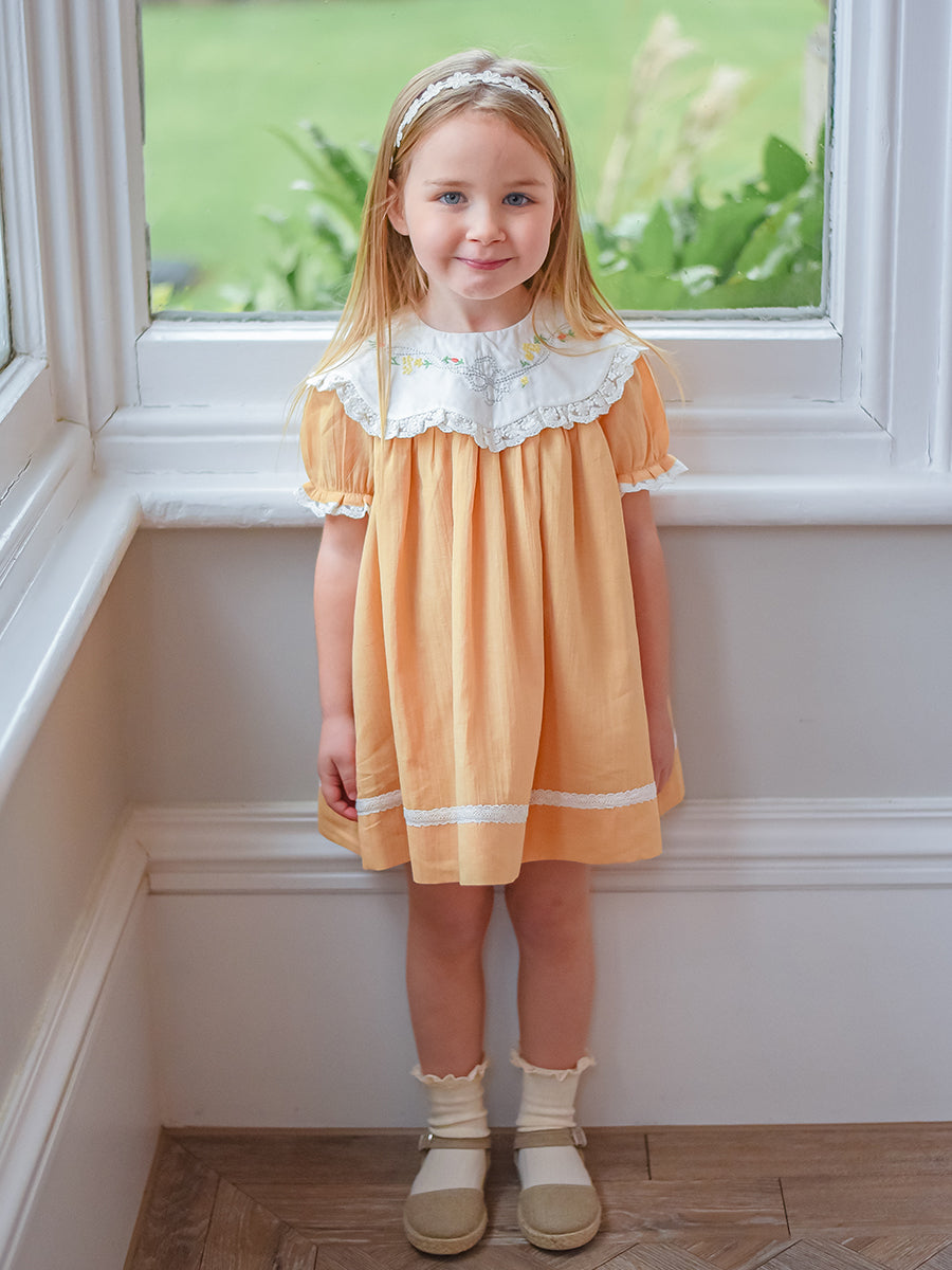 Livana Embroidered Dress,Butter Yellow – view 3