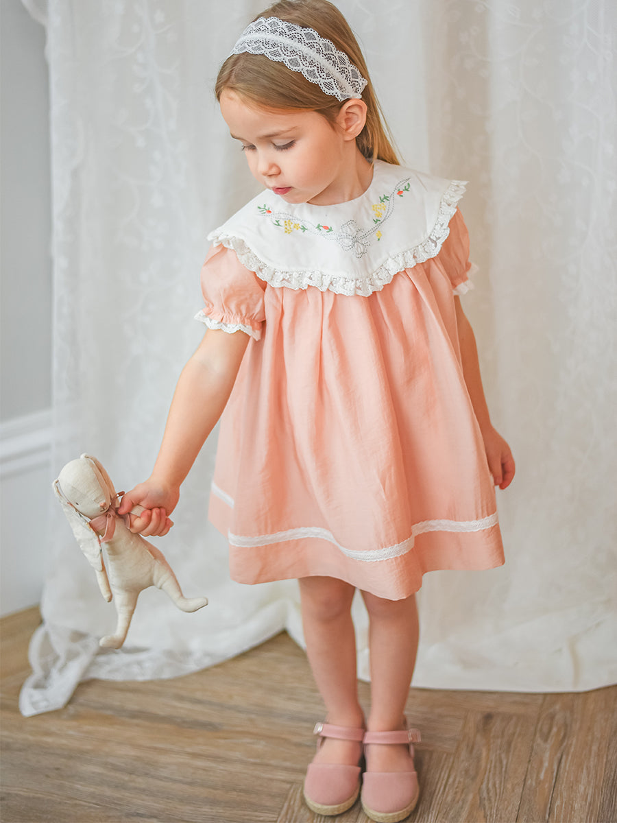 Livana Embroidered Dress,Blush Pink – view 4