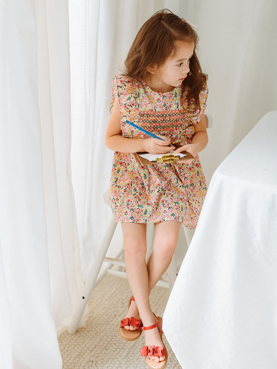 Laurel Smocked Dress, Colourful Newnham – view 4