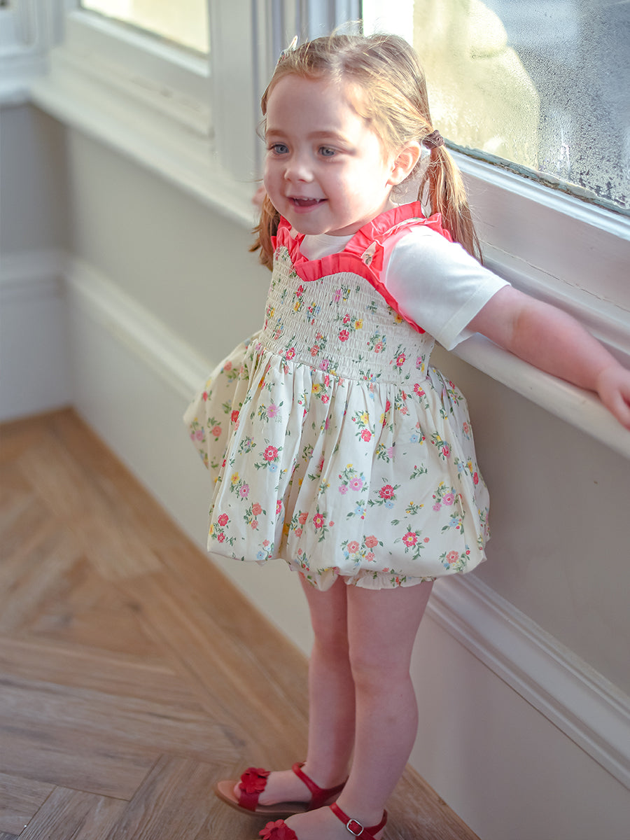Jeanine 3-Piece Smocked Top T-Shirt Bloomers Set, Kew Gardens – view 5