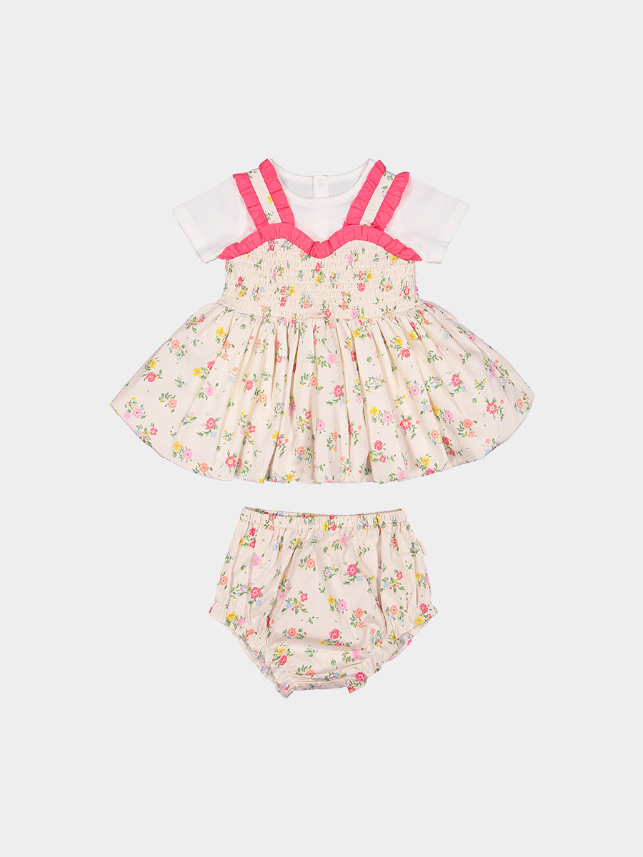 Jeanine 3-Piece Smocked Top T-Shirt Bloomers Set, Kew Gardens – view 2