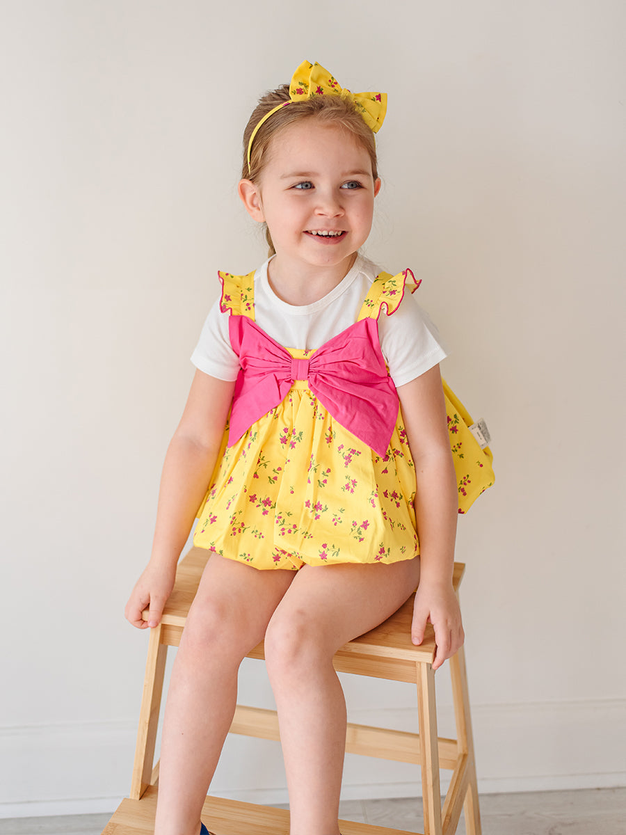 Theresa 3-Piece Floral Top T-Shirt and Bloomers Set, Mayfair Garden – view 4