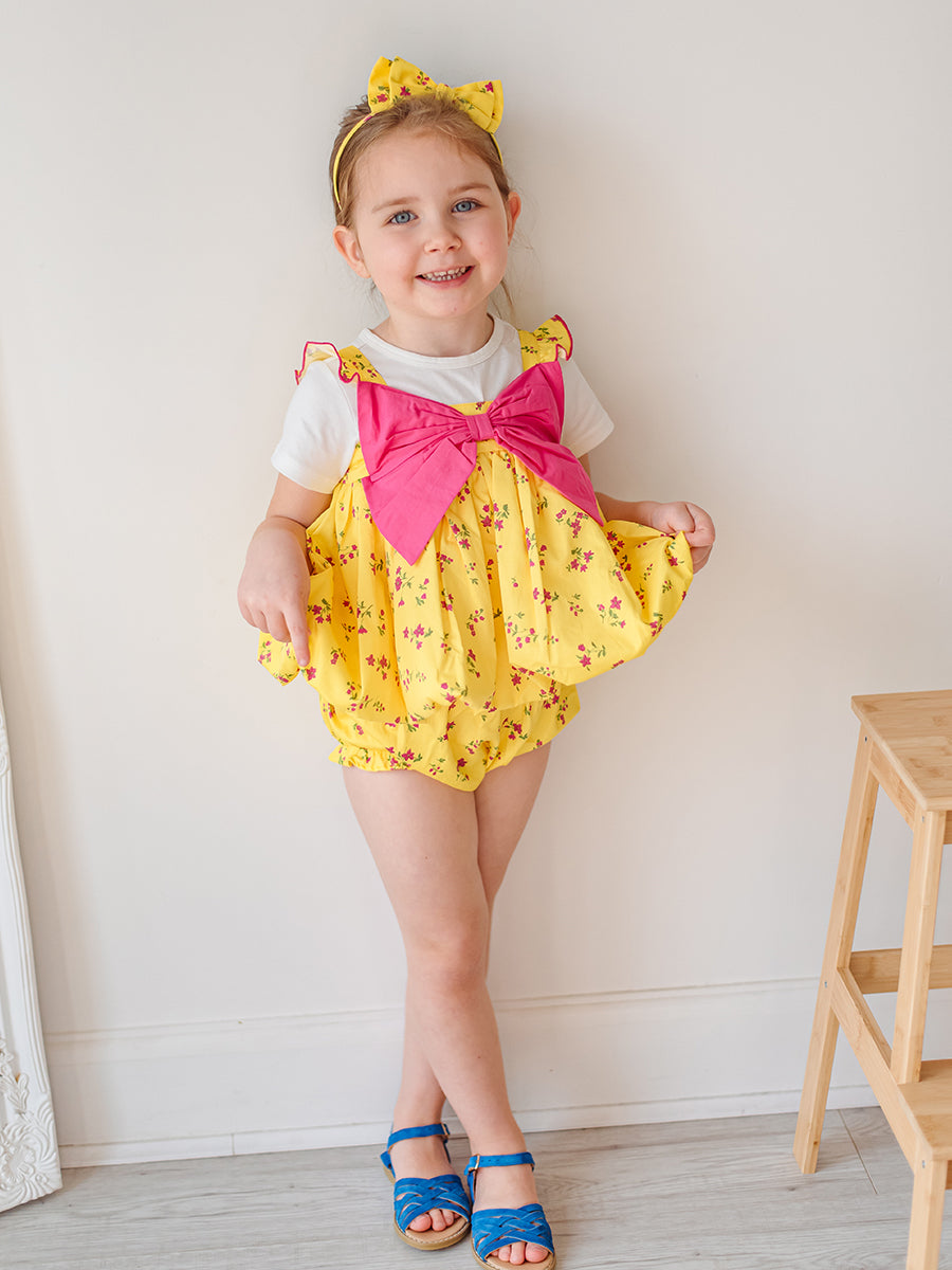 Theresa 3-Piece Floral Top T-Shirt and Bloomers Set, Mayfair Garden – view 6