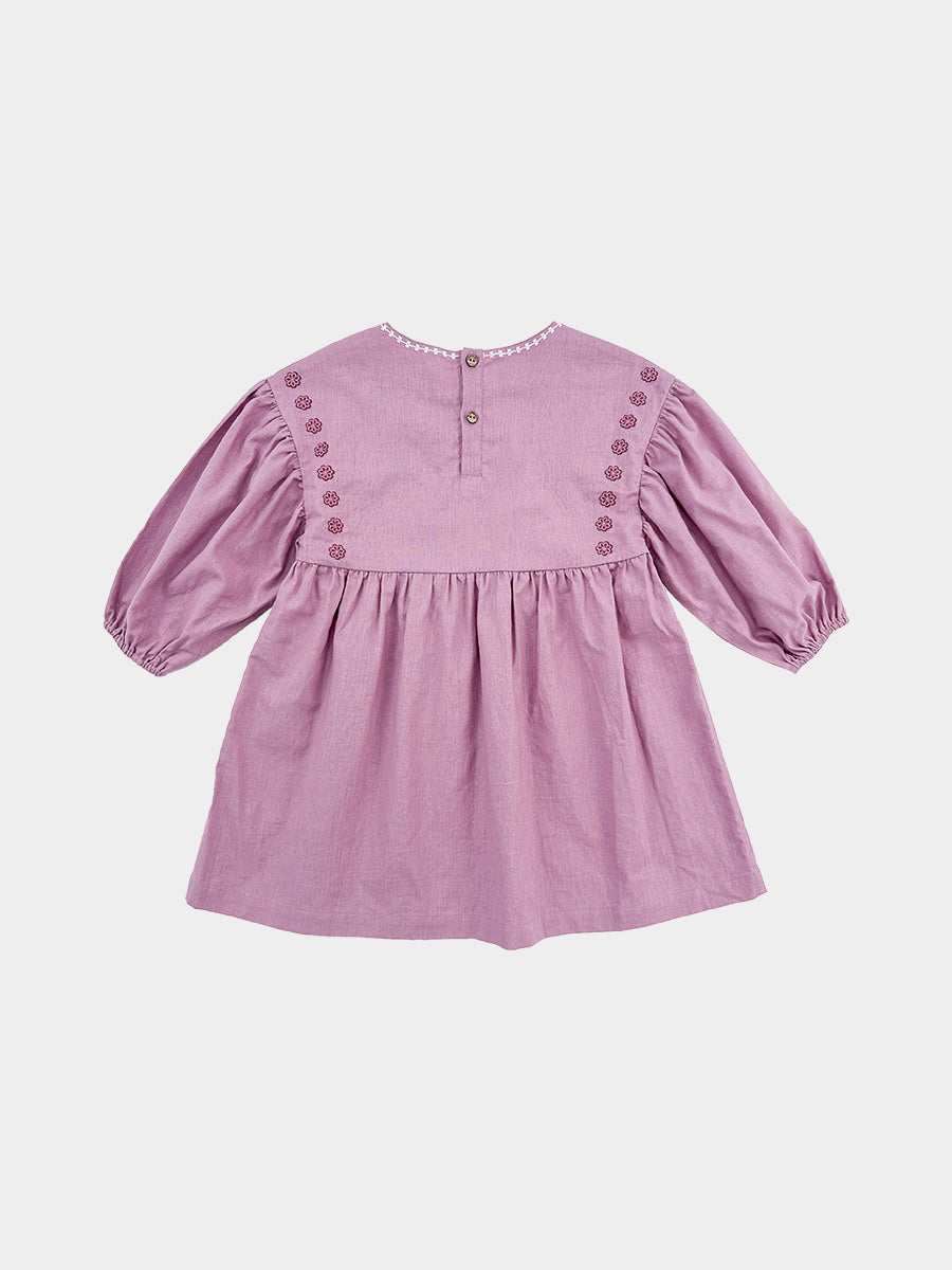 Myrtle Embroidery Dress, Mauve – view 7