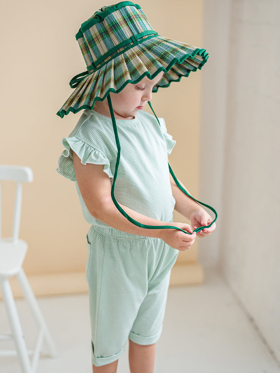 Aria Jersey Tee, Green Stripe – view 6