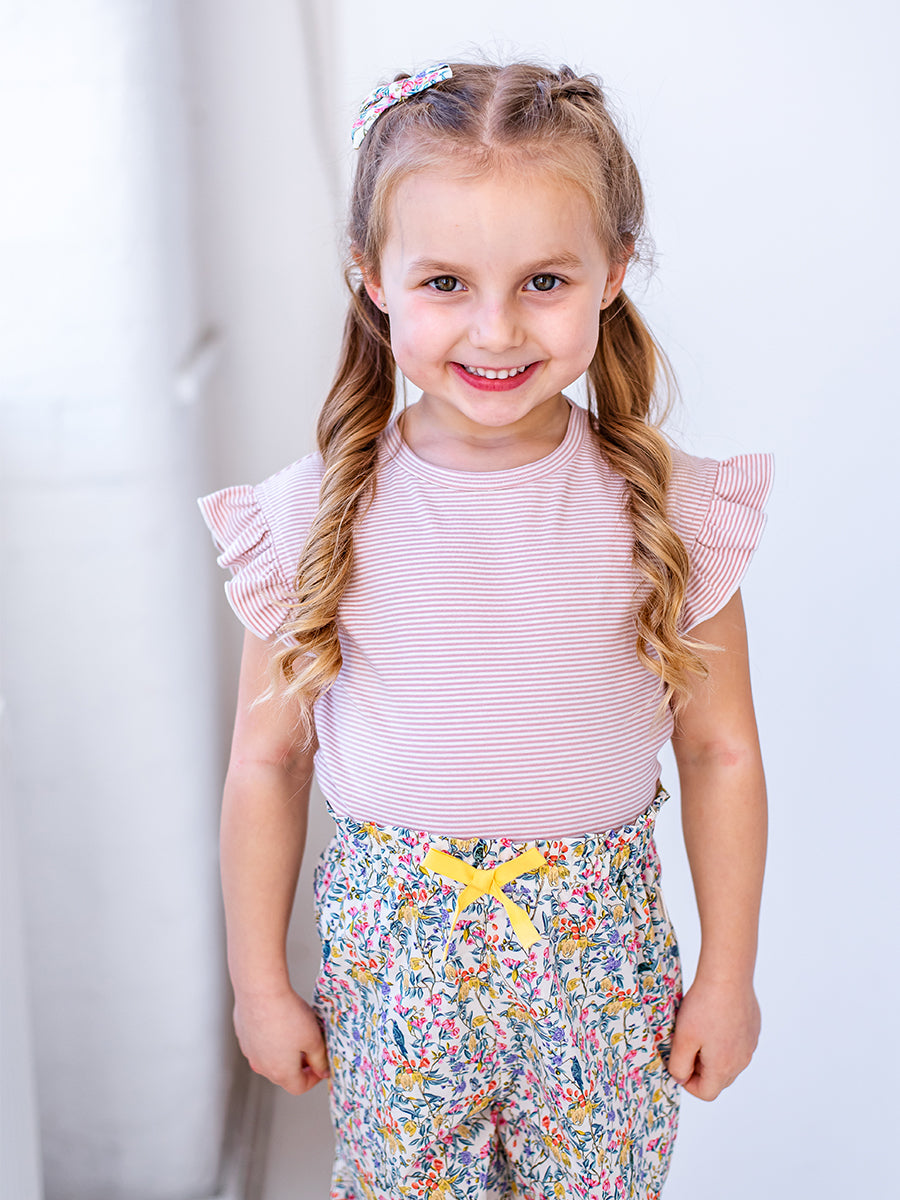 Aria Jersey Tee, Pink Stripe – Happyology