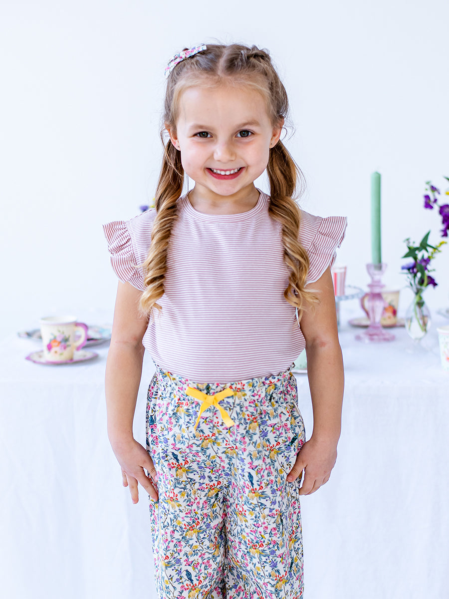 Aria Jersey Tee, Pink Stripe – view 6