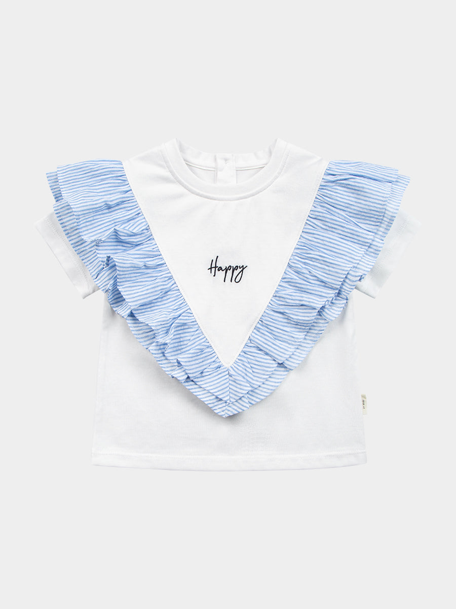 Camelia Frill T-Shirt. Blue Stripe – view 2