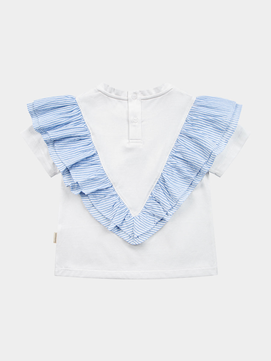 Camelia Frill T-Shirt. Blue Stripe – view 7
