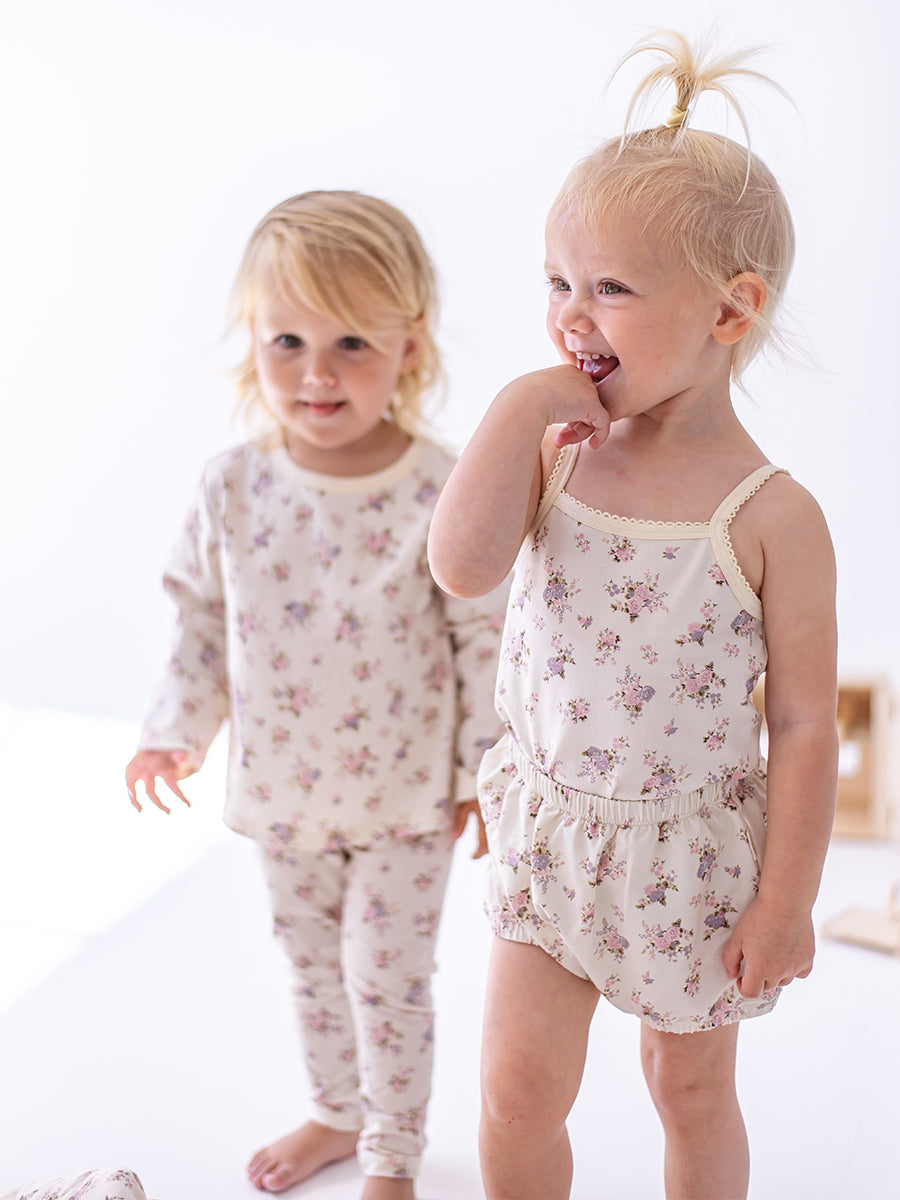Organic Cotton Jersey Bloomers, Violet Floral – view 3