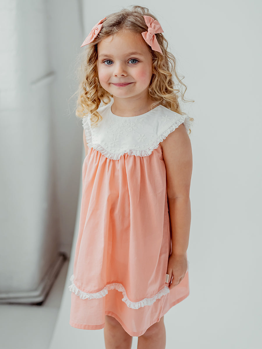Betty Embroidery Collar Dress, Grapefruit – view 5