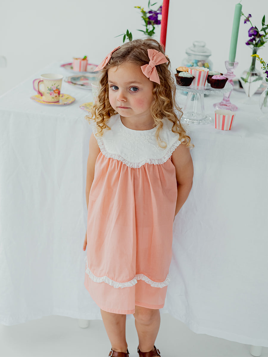 Betty Embroidery Collar Dress, Grapefruit – view 6