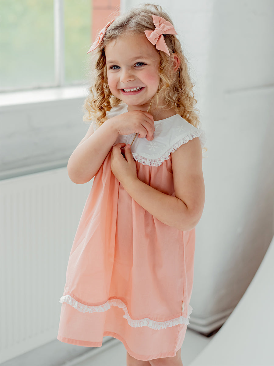 Betty Embroidery Collar Dress, Grapefruit – view 7