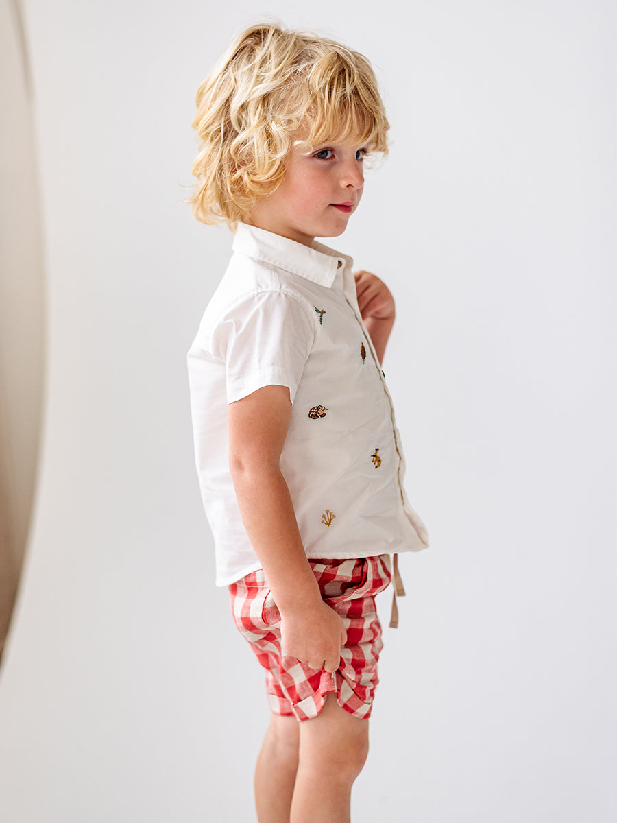 Malus Embroidery Shirt, ivory white – view 3