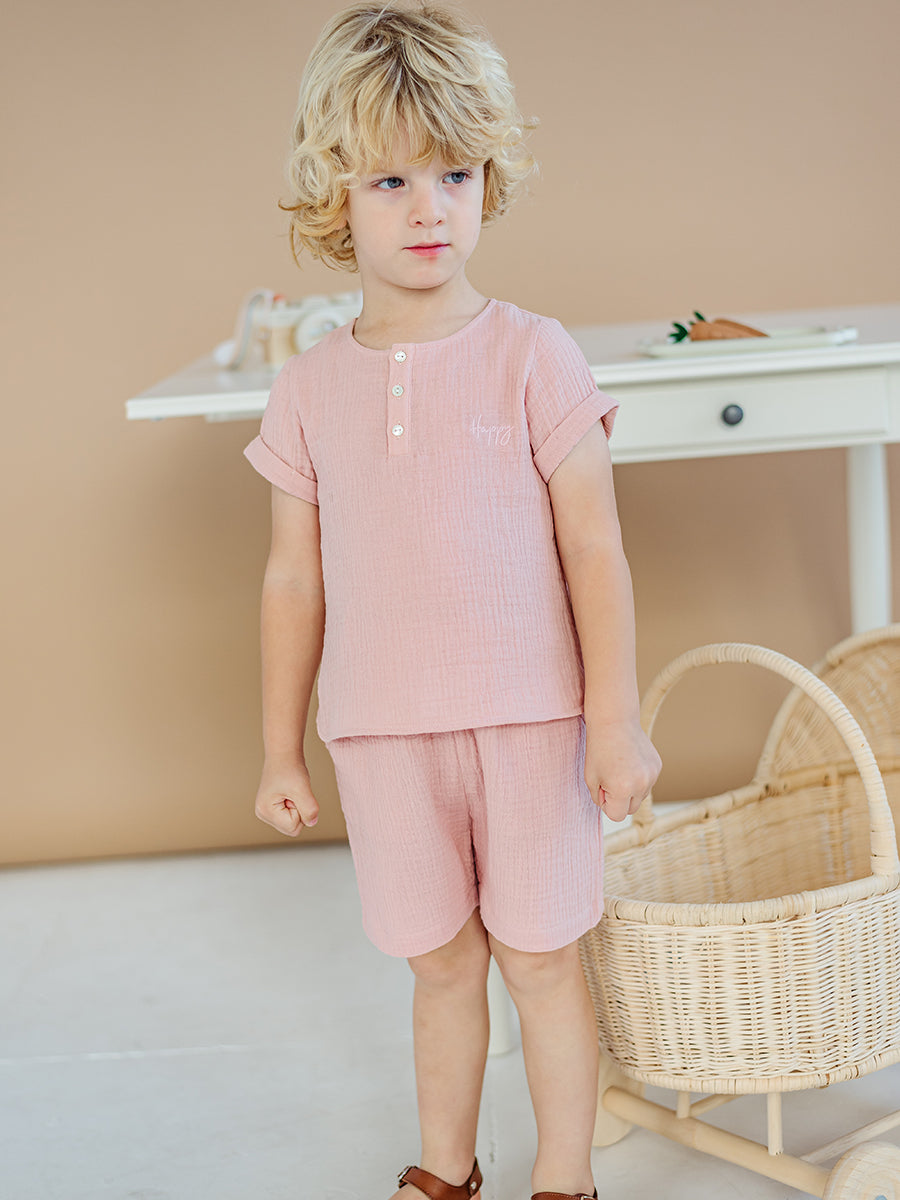 Miller Shirt & Shorts Set, Dusty Pink – Happyology