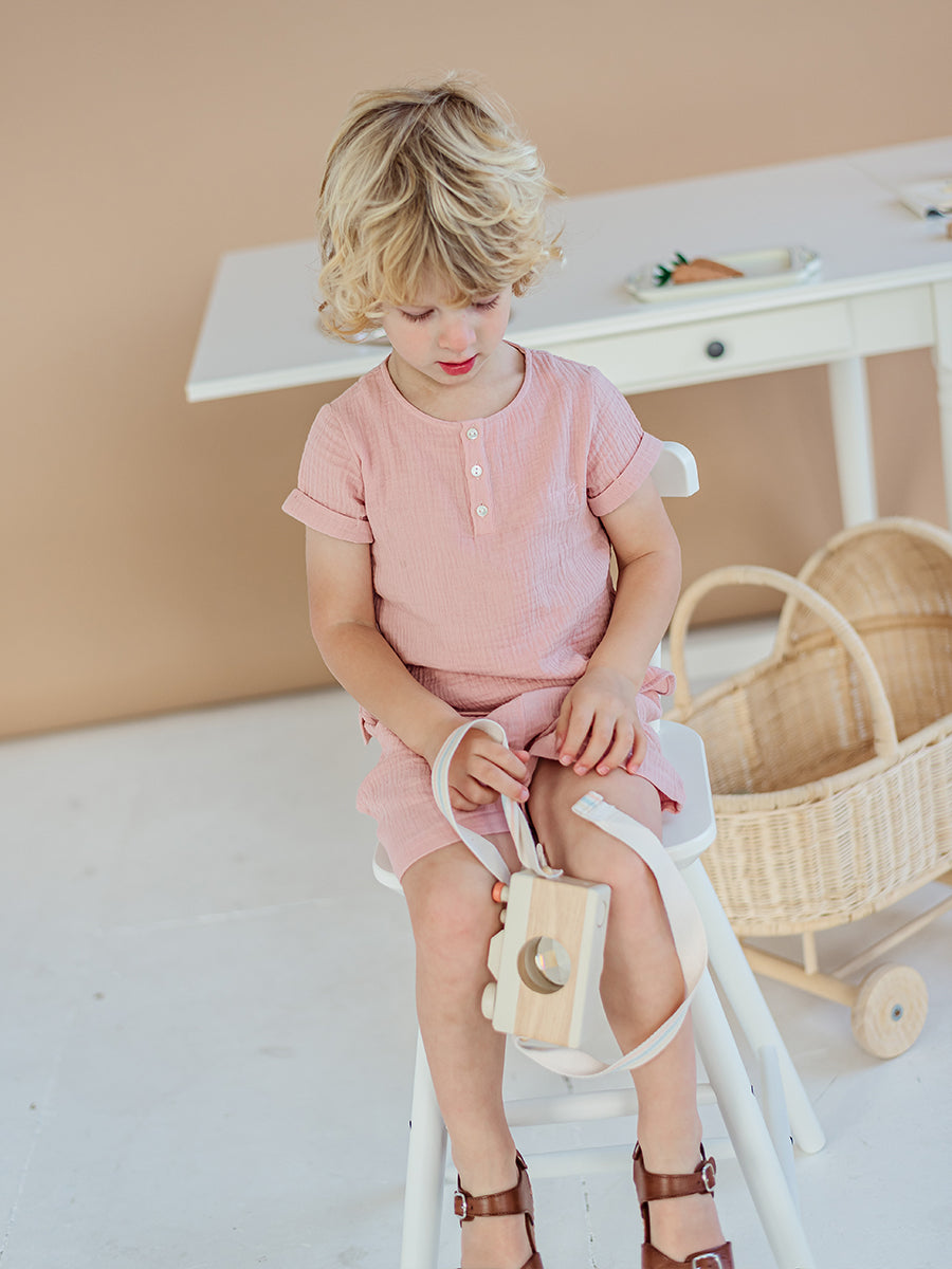 Miller Shirt & Shorts Set, Dusty Pink – view 4