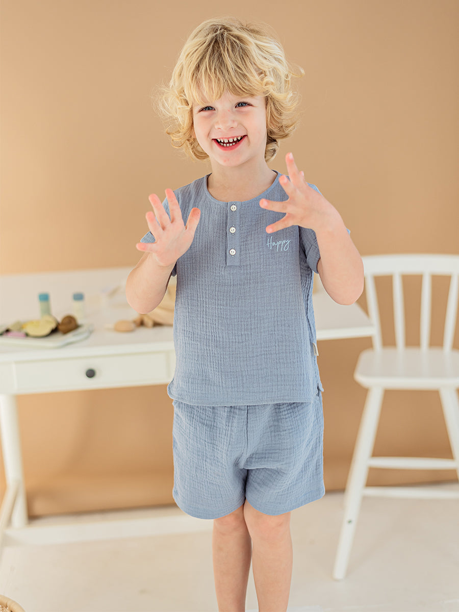Miller Shirt & Shorts Set, Dusty Blue – view 3
