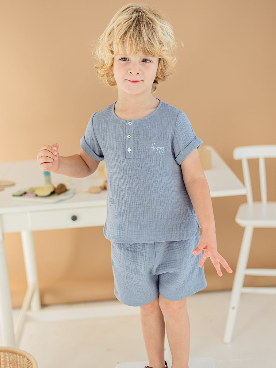 Miller Shirt & Shorts Set, Dusty Blue – view 4