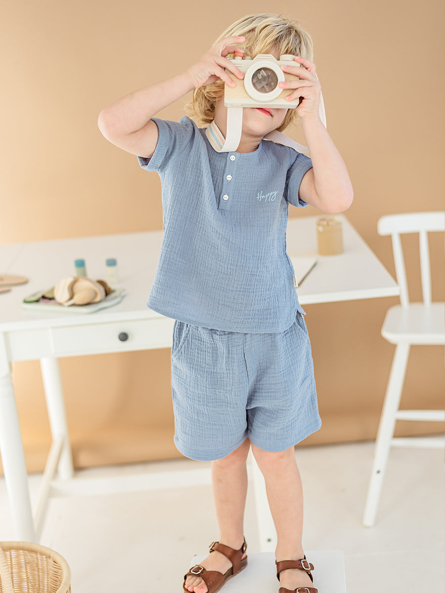 Miller Shirt & Shorts Set, Dusty Blue – view 5