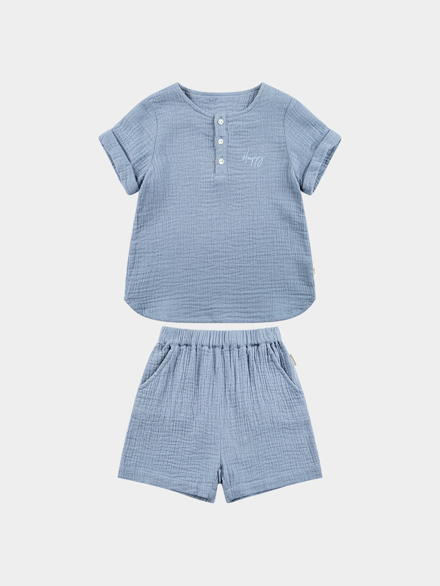 Miller Shirt & Shorts Set, Dusty Blue – view 2