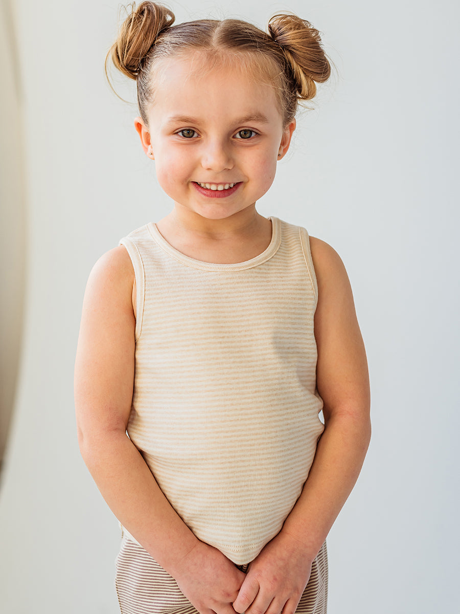Bluebell Vest Top, Brown Stripe – view 3