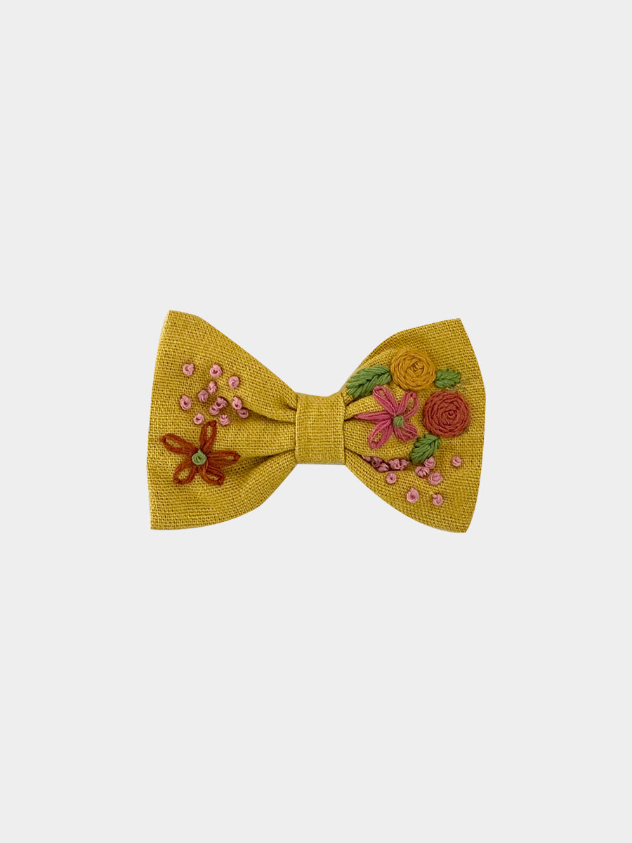 Harper Hand-Embroidery Hair Clip, Mustard – view 2
