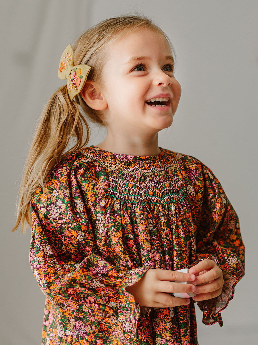 Harper Hand-Embroidery Hair Clip, Mustard – view 6