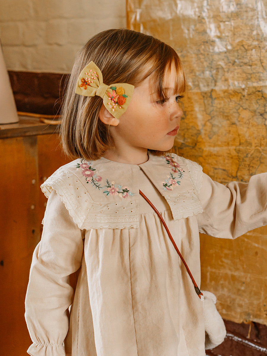 Harper Hand-Embroidery Hair Clip, Mustard – view 5