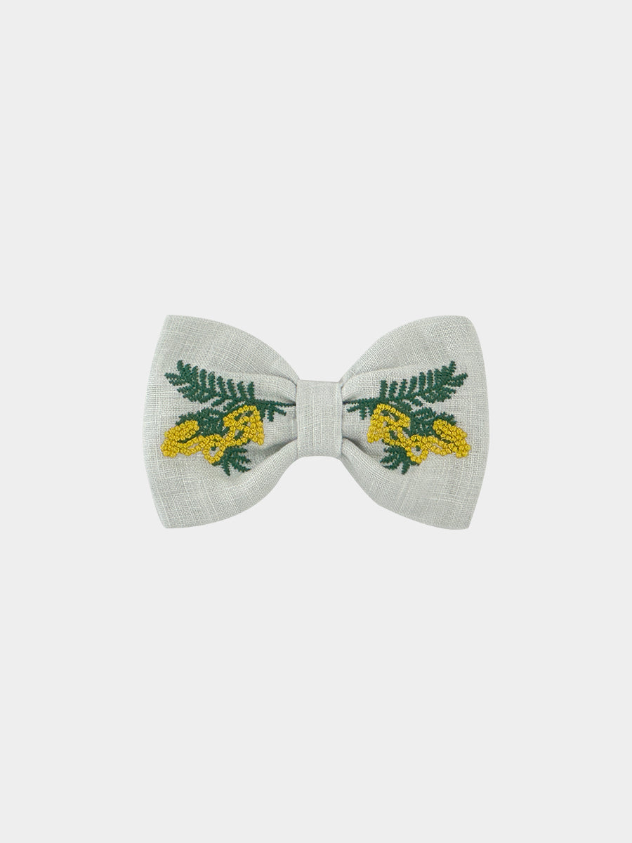 Harper Embroidery Hair Clip, Milkweed – view 2