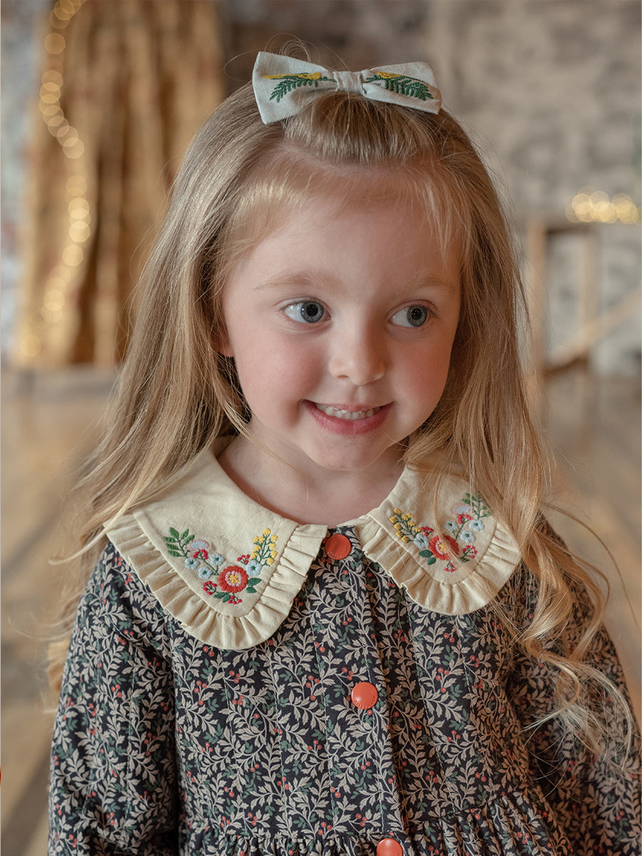 Harper Embroidery Hair Clip, Milkweed – view 7
