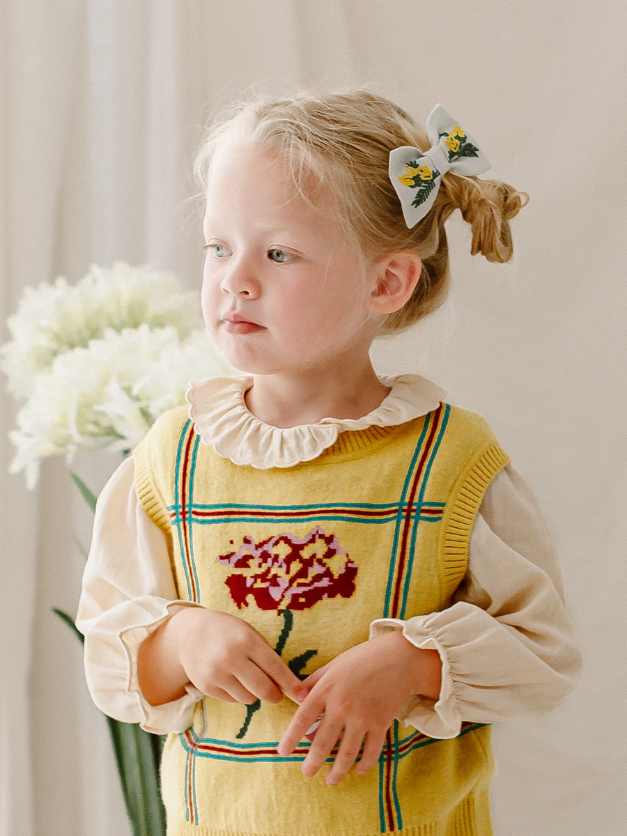 Harper Embroidery Hair Clip, Milkweed – view 5