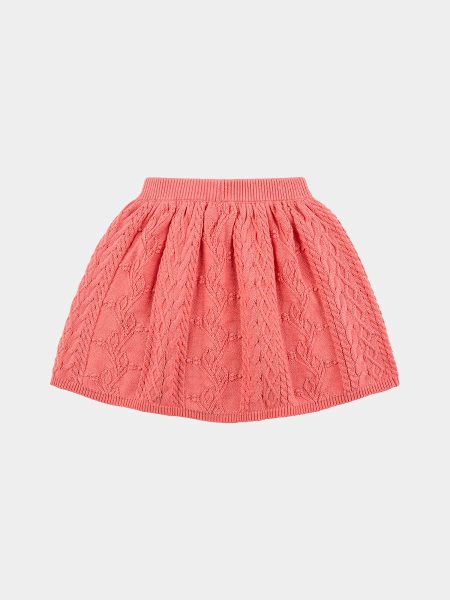 Louvre Lace-Knit Skirt, Velvet Pink – view 8