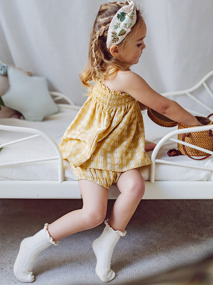 Vatican Top & Bloomers Set, Yellow Gingham – view 6