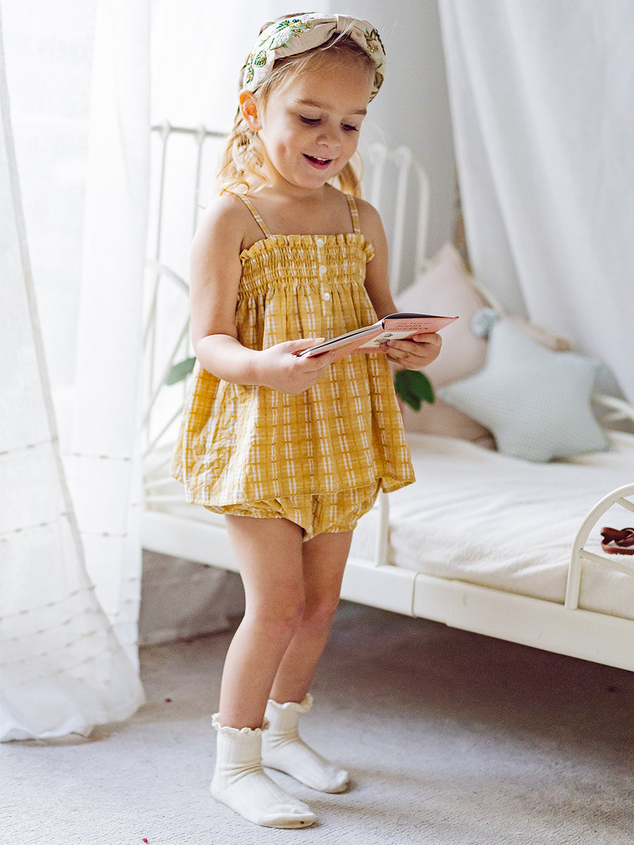 Vatican Top & Bloomers Set, Yellow Gingham – view 7