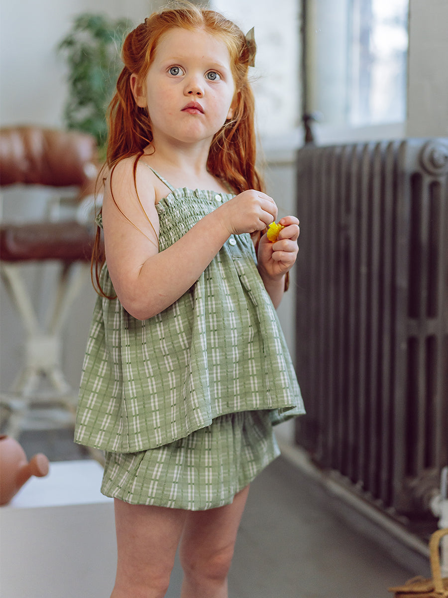 Vatican Top & Bloomers Set, Green Check – Happyology