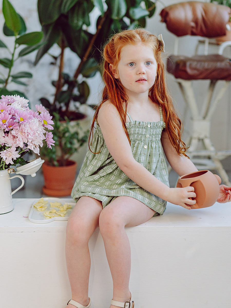 Vatican Top & Bloomers Set, Green Check – view 4