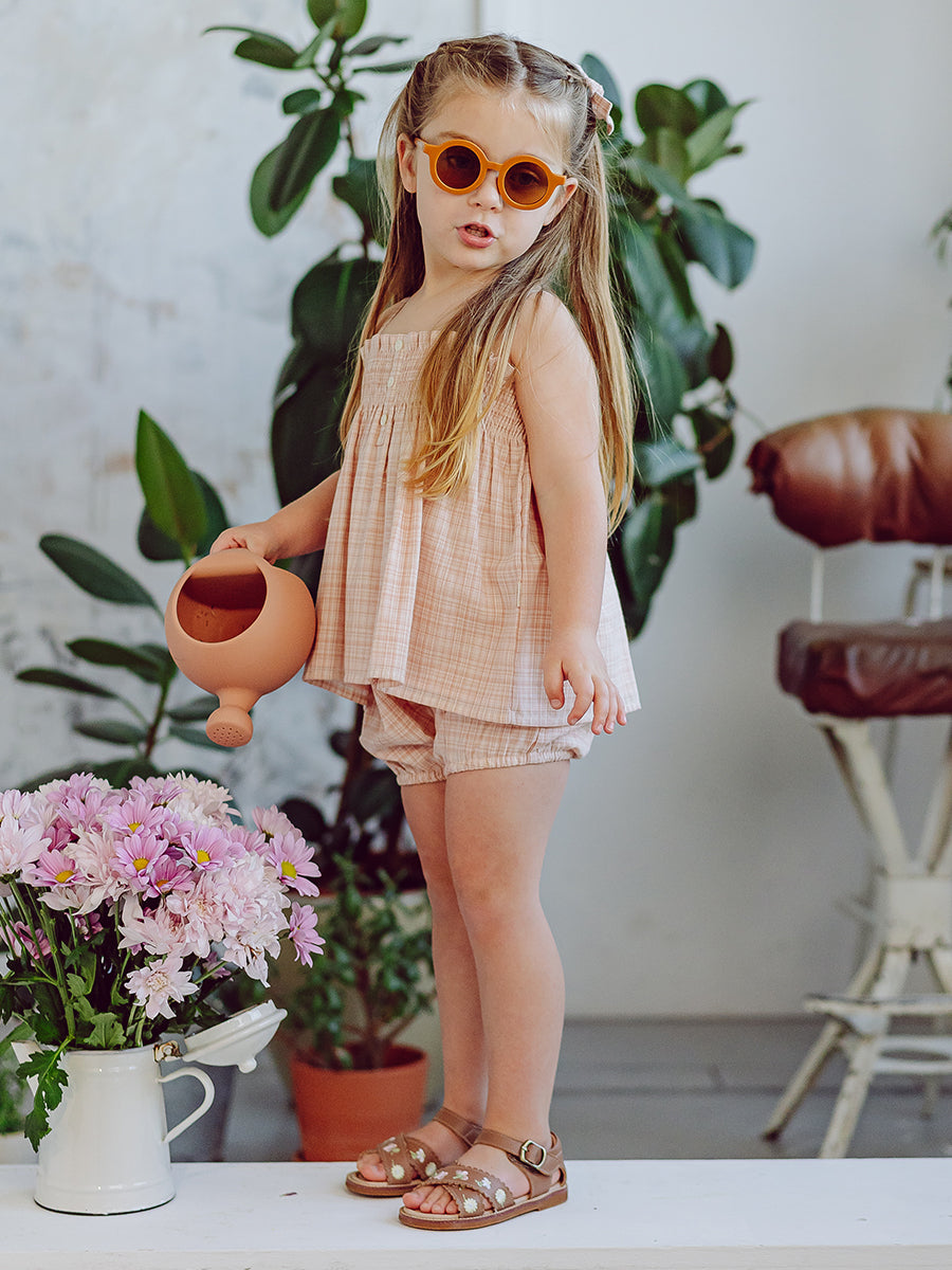 Vatican Top & Bloomers Set, Blush Plaid – Happyology