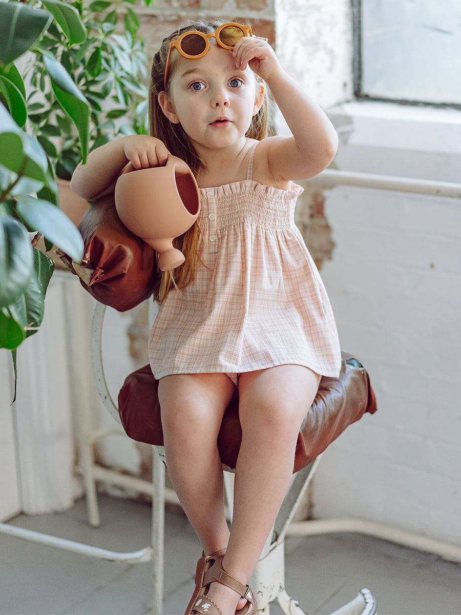 Vatican Top & Bloomers Set, Blush Plaid – view 6