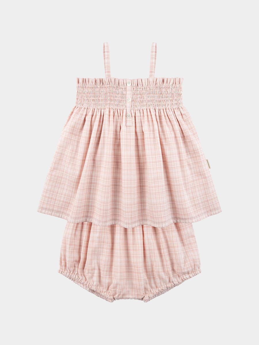 Vatican Top & Bloomers Set, Blush Plaid – view 2