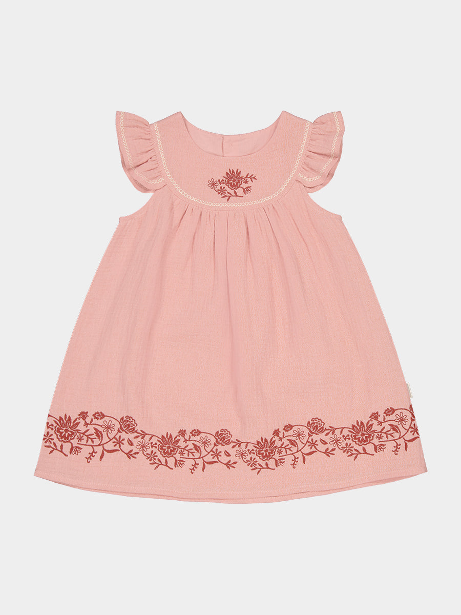 Getty Embroidered Dress, Misty Pink – view 2