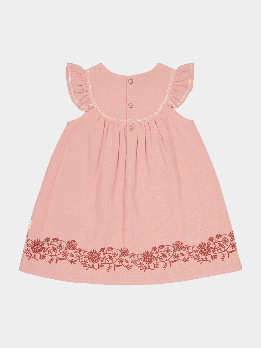 Getty Embroidered Dress, Misty Pink – view 8