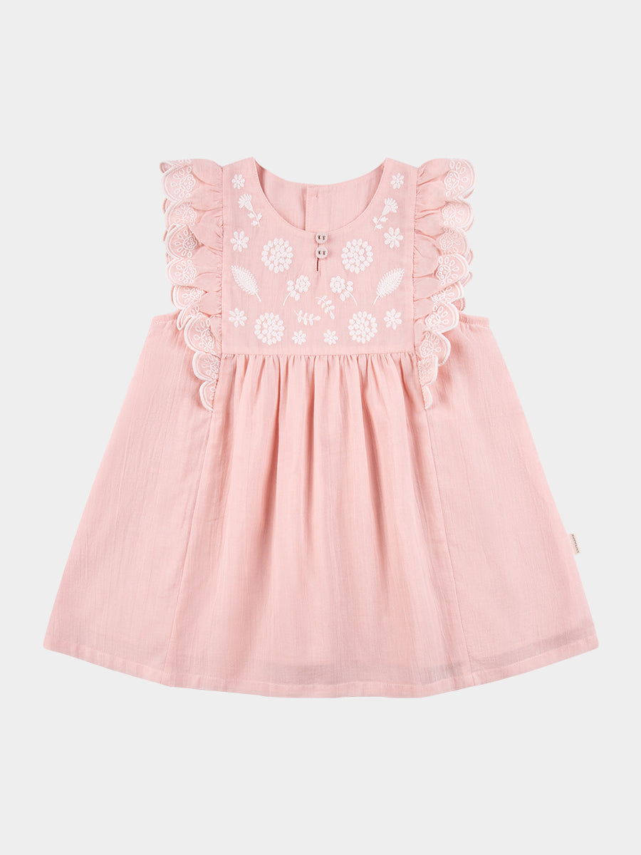 Uffizi Embroidery Dress, Pearl Pink – view 2